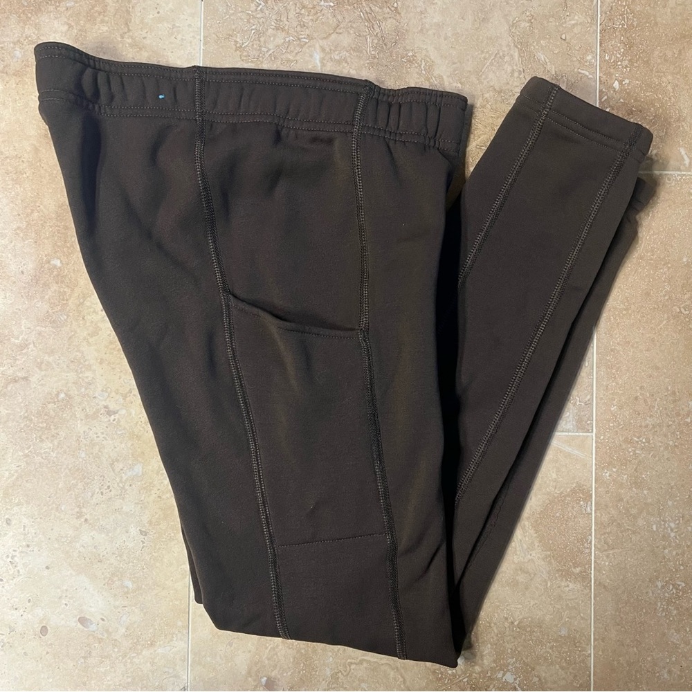 Kerrits Kids Girls winter fleece lined tights breeches XL 14-16 brown